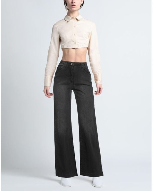 Pantalon En Jean Clips en coloris Black
