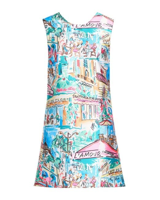 ALESSANDRO ENRIQUEZ Blue Mini Dress Polyester