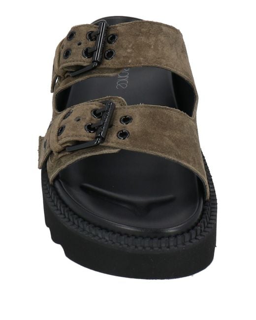 Free Lance Green Military Sandals Leather