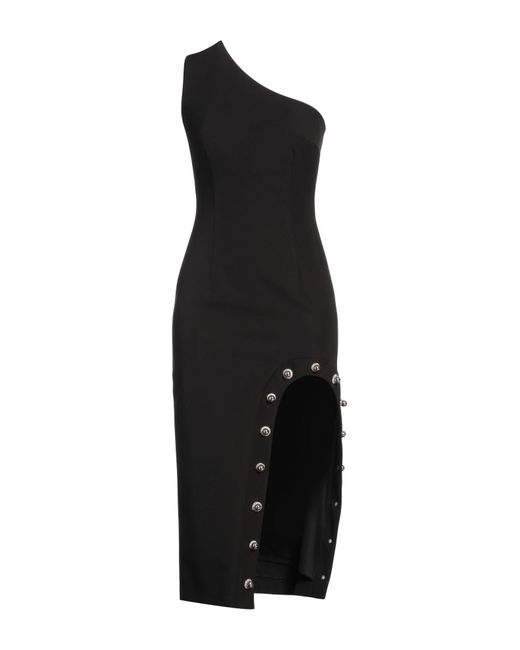 Tassos Mitropoulos Black Midi Dress Pes, Elastane