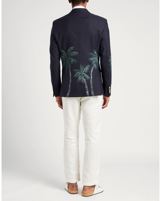 Palm Angels Blue Blazer for men