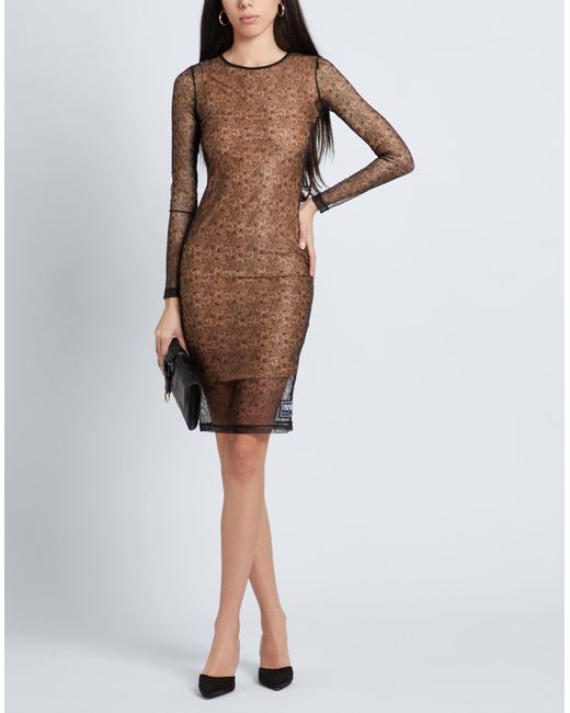 Versace Brown Midi Dress Polyamide