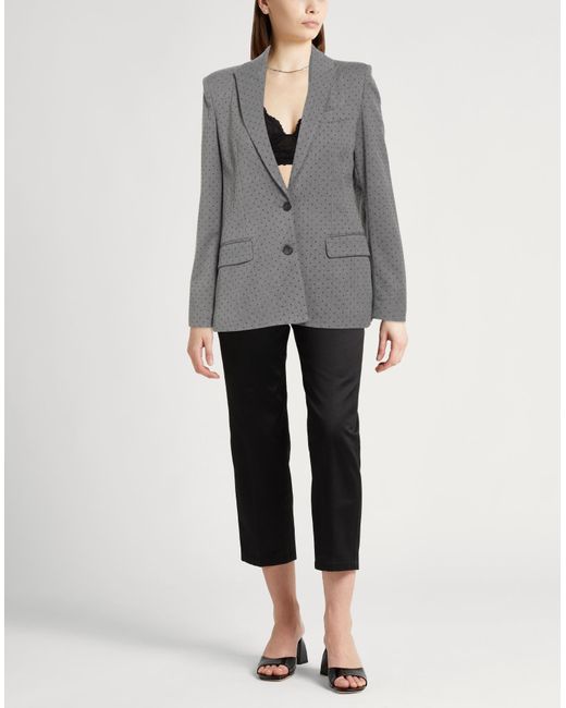Liu Jo Gray Blazer Polyester, Viscose, Elastane