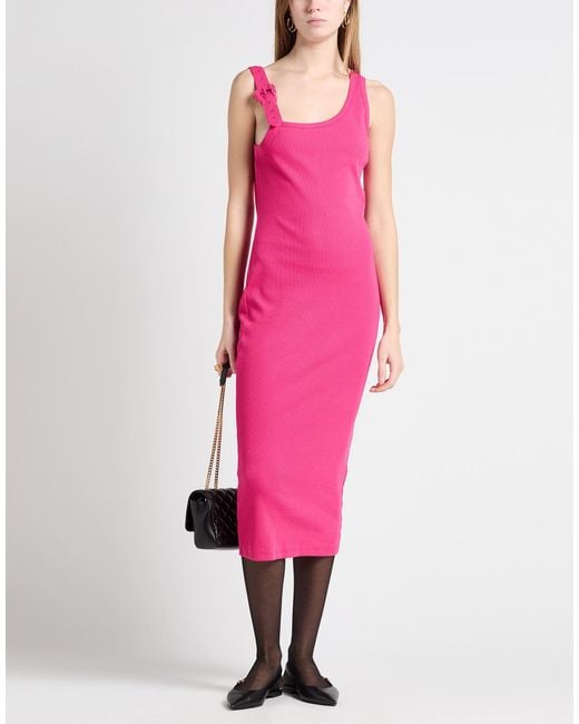 Versace Jeans Couture Pink Midi Dress Cotton, Elastane