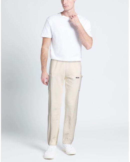 MSGM White Trouser for men