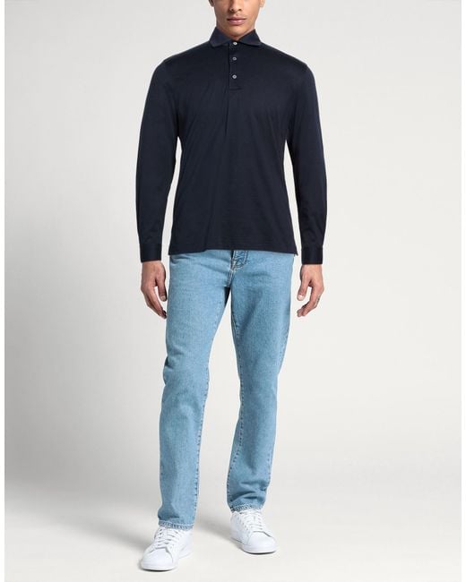 FILIPPO DE LAURENTIIS Blue Polo Shirt Cotton for men