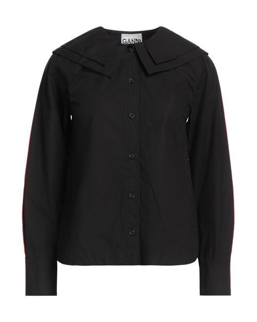 Ganni Black Shirt Organic Cotton