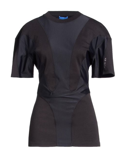 Mugler Black T-Shirt Organic Cotton, Polyamide, Rubber