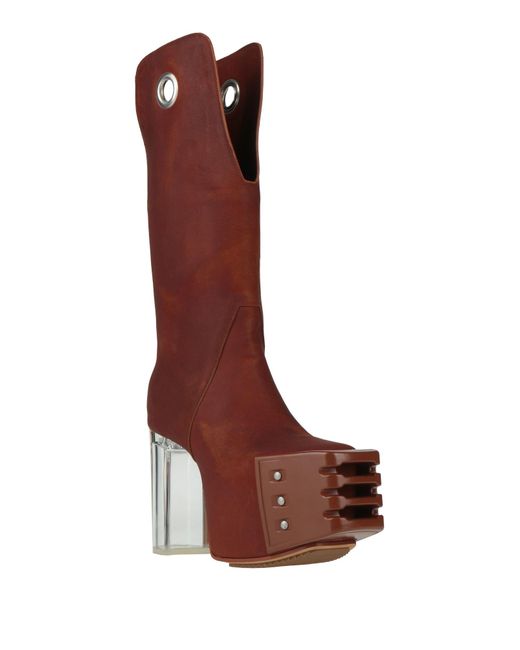 Rick Owens Red Boot Leather