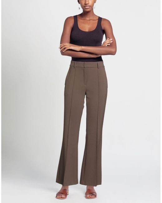Cambio Brown Pants Polyester, Viscose, Cotton, Elastane