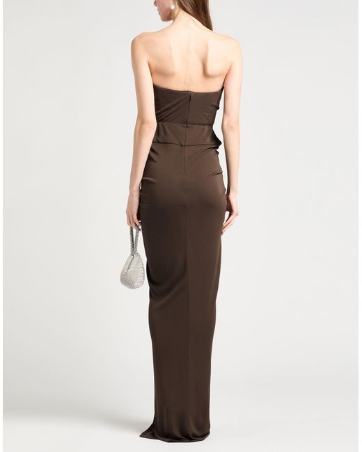 Saint Laurent Brown Maxi Dress Viscose