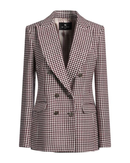 Etro Purple Blazer Viscose, Wool