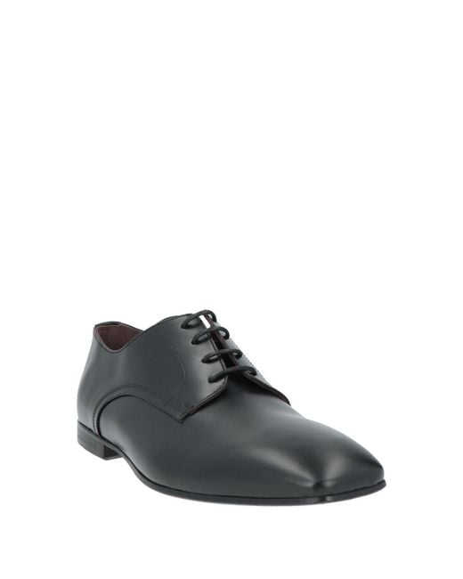 Giovanni Conti Gray Lace-Up Shoes Calfskin for men