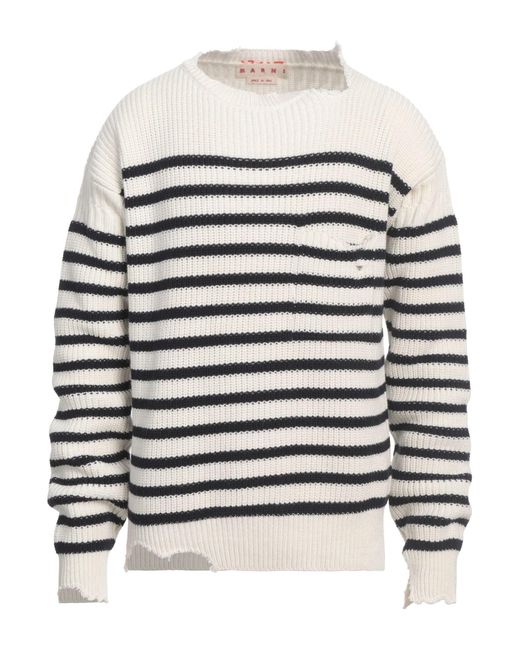 Marni White Sweater Virgin Wool, Cotton for men