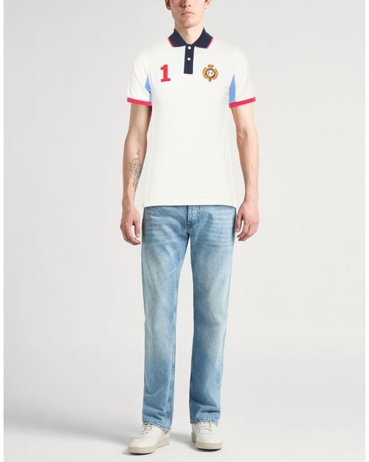 Polo Hackett de hombre de color White