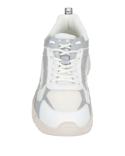 MSGM White Sneakers Leather, Textile Fibers
