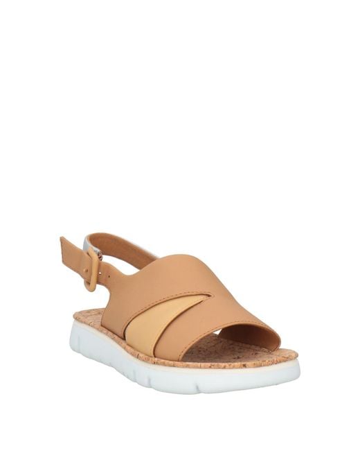 Camper Natural Camel Sandals Leather