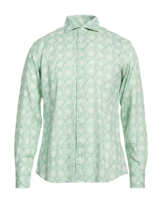 Fedeli Green Shirt Linen for men