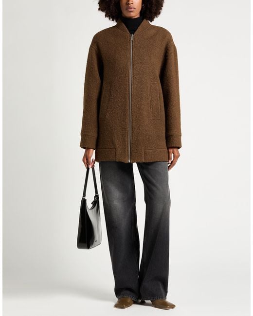 Jucca Brown Camel Coat Virgin Wool, Polyamide