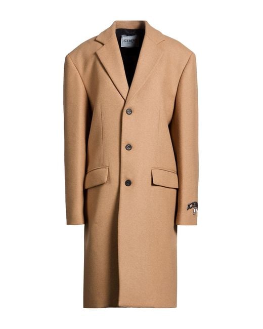 Iceberg Natural Camel Coat Wool, Polyester, Polyamide, Acrylic