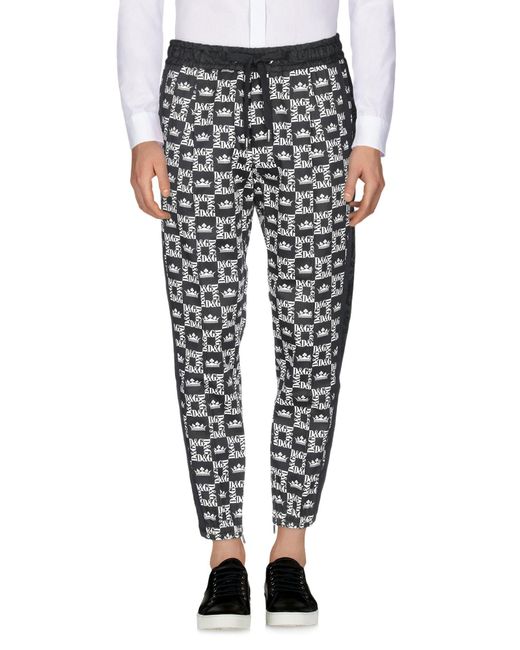 Dolce & Gabbana Black Pants Cotton, Viscose, Polyester, Acetate, Elastane for men