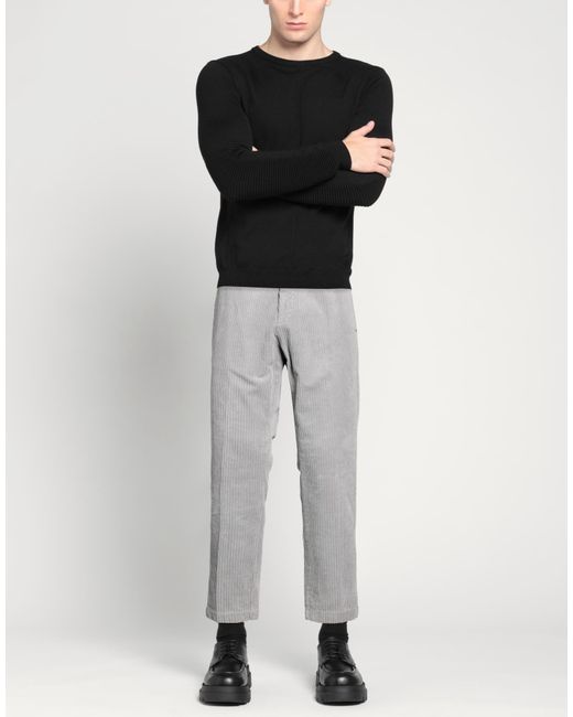 DETWELVE Gray Pants Cotton, Elastane for men