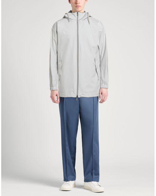 Herno Gray Laminar Overcoat & Trench Coat Polyester for men