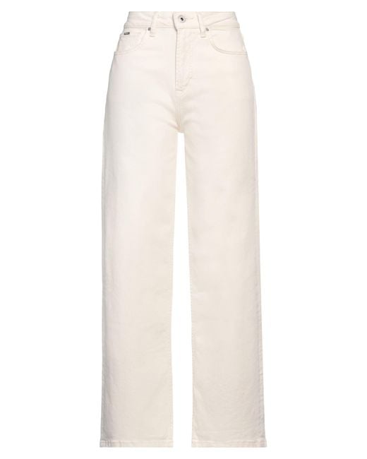 Pepe Jeans White Ivory Jeans Cotton, Polyester, Elastane