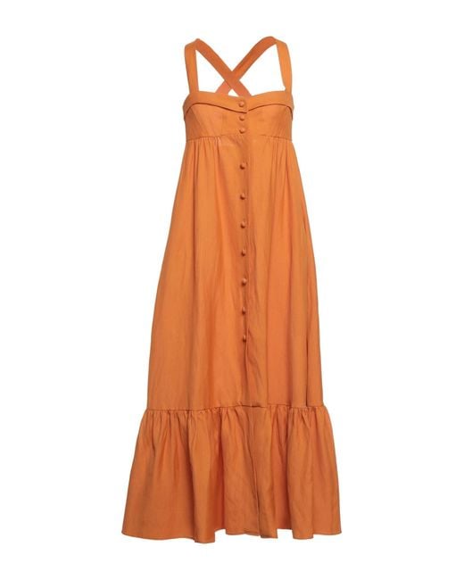 Sandro Orange Langes Kleid