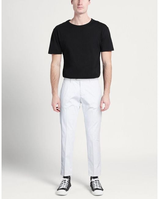 Michael Coal White Pants Cotton, Elastane for men