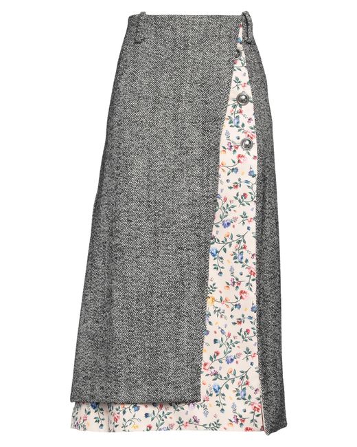 Rabanne Gray Midi Skirt Wool, Polyamide
