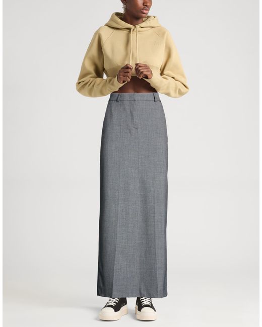 Kaos Gray Maxi Skirt Polyester, Viscose, Elastane