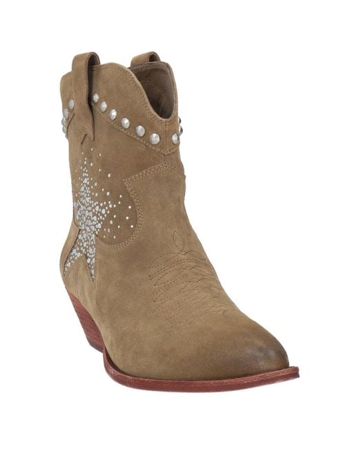 Ash Brown Military Ankle Boots Leather
