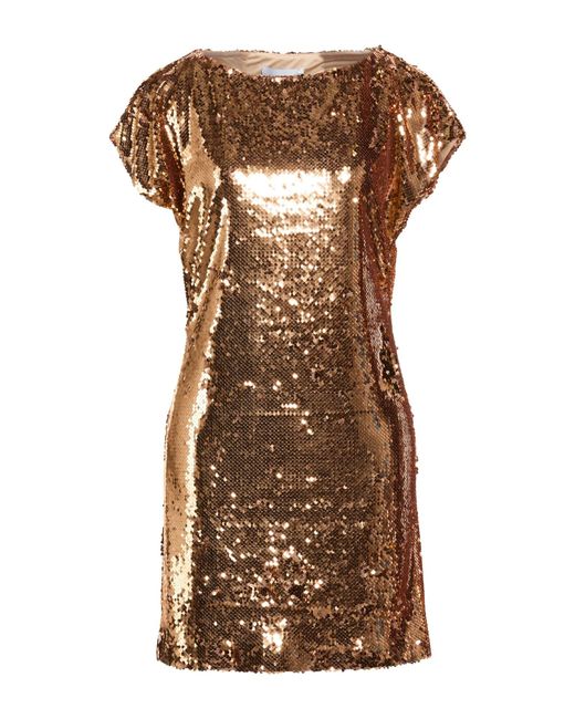 Gaelle Paris Brown Mini Dress Polyester, Elastane