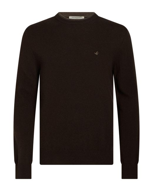 Brooksfield Black Dark Sweater Virgin Wool for men