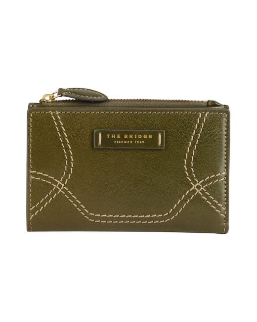The Bridge Green Military Wallet Cow Leather