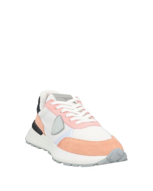 Philippe Model White Sneakers Leather, Textile Fibers