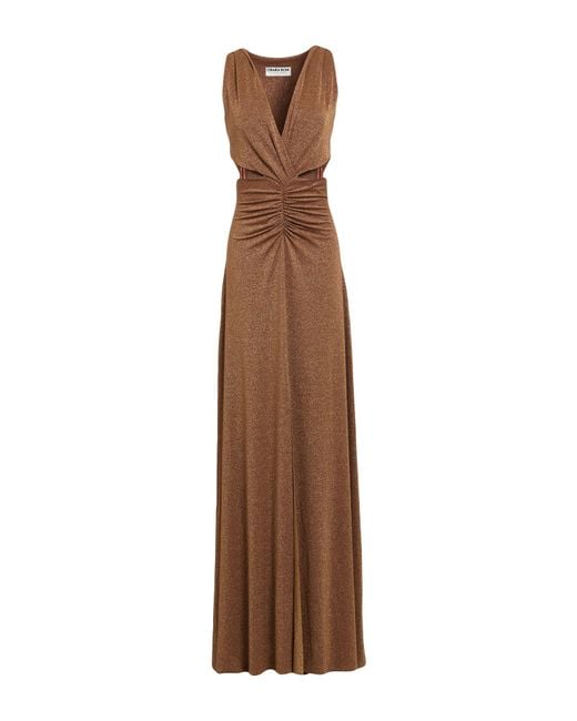 La Petite Robe Di Chiara Boni Brown Maxi Dress Polyamide, Viscose, Elastane, Polyester