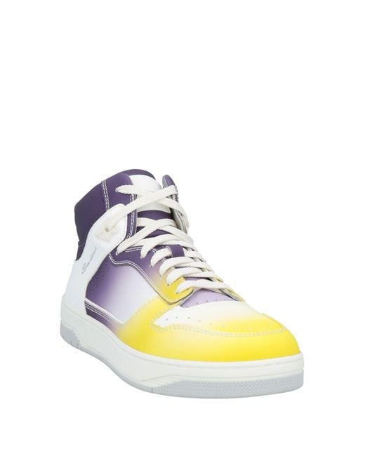 Santoni Yellow Sneakers Leather for men