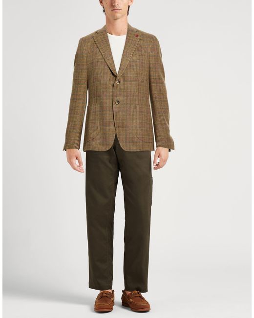 Isaia Green Blazer Wool for men