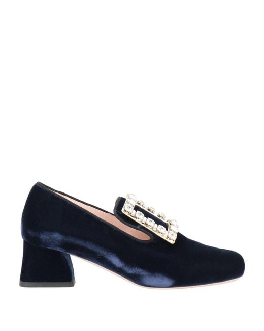 Roger Vivier Blue Loafers Textile Fibers