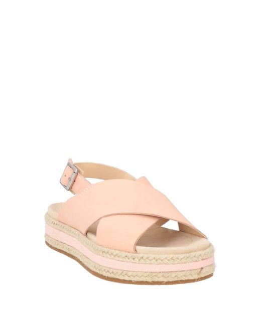 Clarks Pink Blush Espadrilles Leather