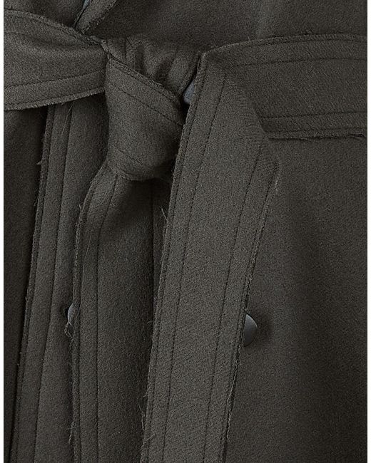 AMI Black Charcoal Coat Virgin Wool