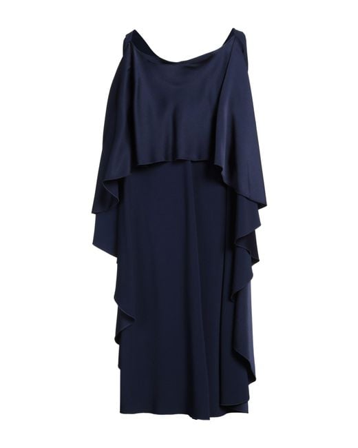 Alberta Ferretti Blue Midnight Midi Dress Acetate, Viscose