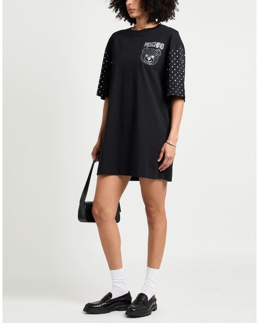 Moschino Black Couture Mini Dress Organic Cotton