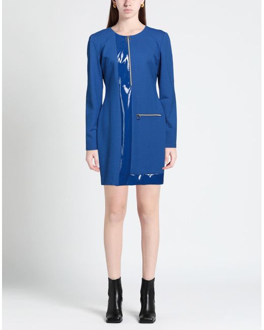 Versace Blue Mini Dress Viscose, Polyacrylic, Elastane