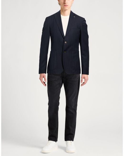 Michael Kors Blue Midnight Blazer Wool, Cotton for men