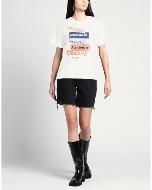Weekend by Maxmara White Ivory T-Shirt Cotton