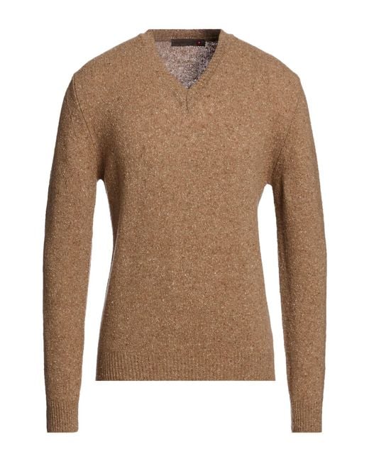 Messagerie Brown Camel Sweater Wool, Recycled Polyamide, Silk for men