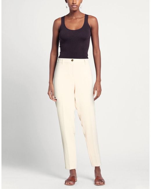 Nenette Natural Ivory Pants Polyester, Elastane